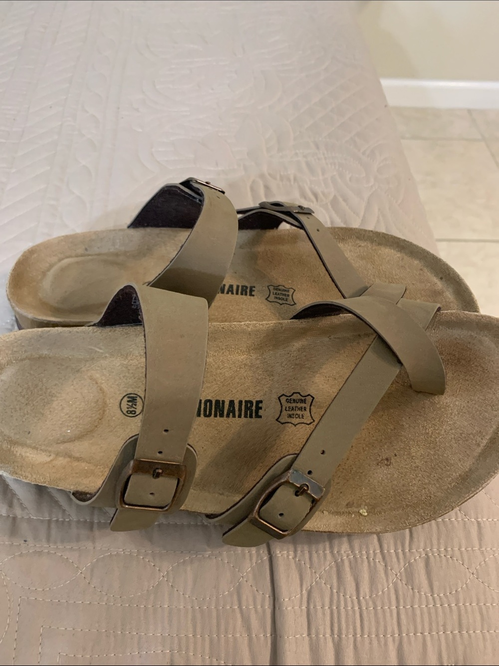 Billionaire Taupe Double-Buckled Women's Sandals